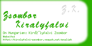 zsombor kiralyfalvi business card